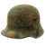 Original German WWI M16 Stahlhelm Helmet with Textured Panel Camouflage Paint - marked B.F. 64 Original Items