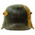 Original German WWI M16 Stahlhelm Helmet with Panel Camouflage Paint and Partial Liner - marked Si66 Original Items