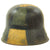 Original German WWI M16 Stahlhelm Helmet with Panel Camouflage Paint and Partial Liner - marked Si66 Original Items