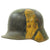 Original German WWI M16 Stahlhelm Helmet with Panel Camouflage Paint and Partial Liner - marked Si66 Original Items