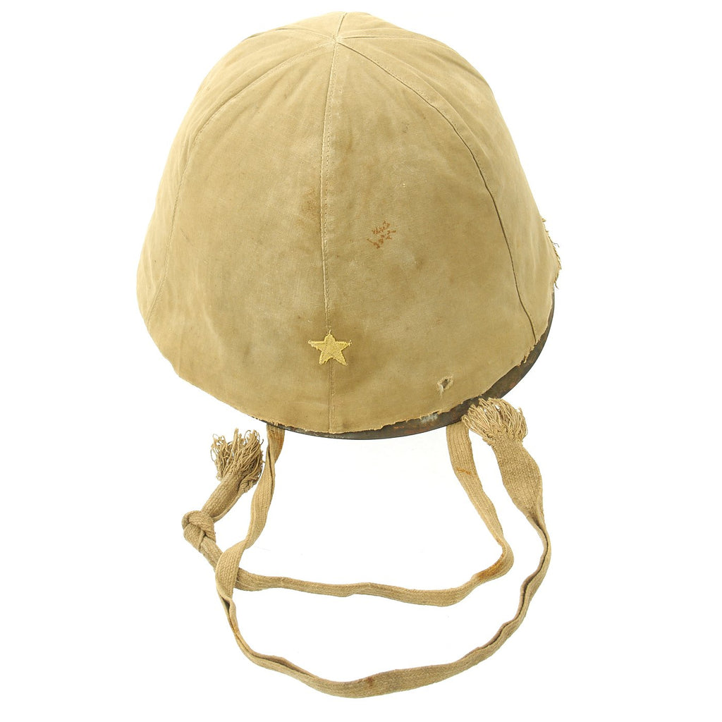 Original Imperial Japanese WWII Army Helmet with Complete Liner and Padded Cover - Tetsubo Original Items