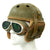 Original U.S. WWII M38 Tanker Helmet by Rawlings with Period Goggles - Size 7 3/8 Original Items