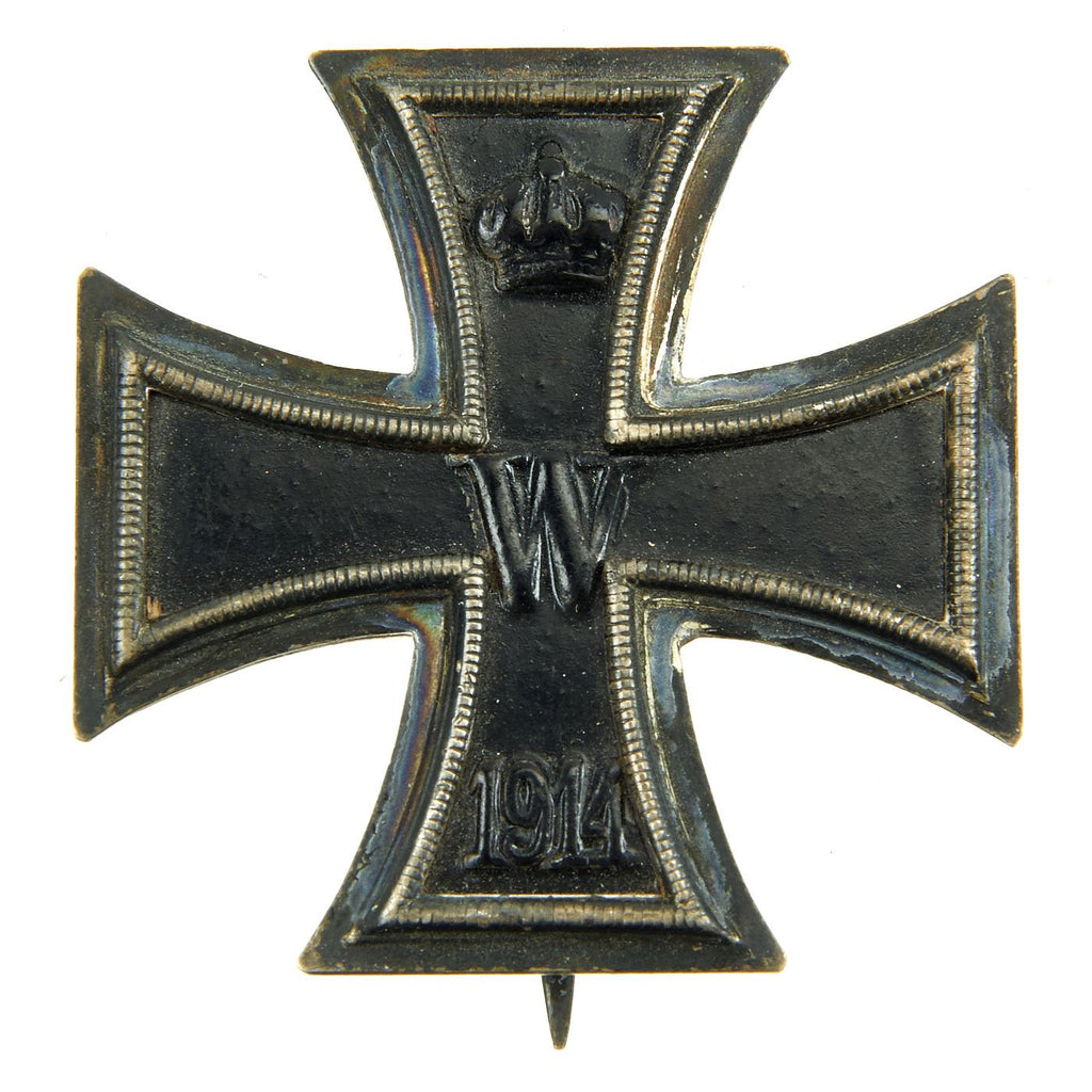 Original Imperial German WWI Prussian Iron Cross First Class 1914 with Back Clip - Marked KO Original Items