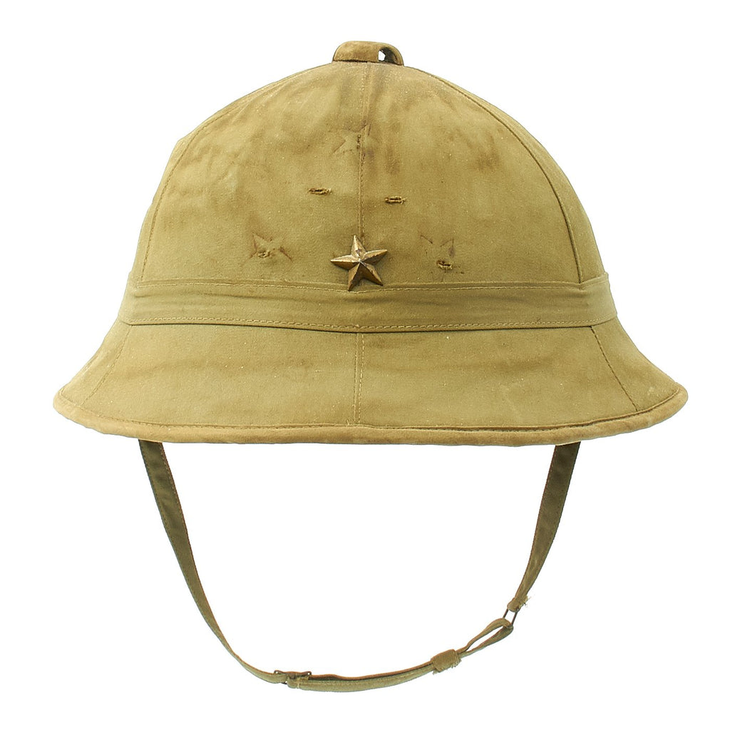 Original Imperial Japanese Army WWII Type 98 Sun Pith Helmet with Service Wear Original Items