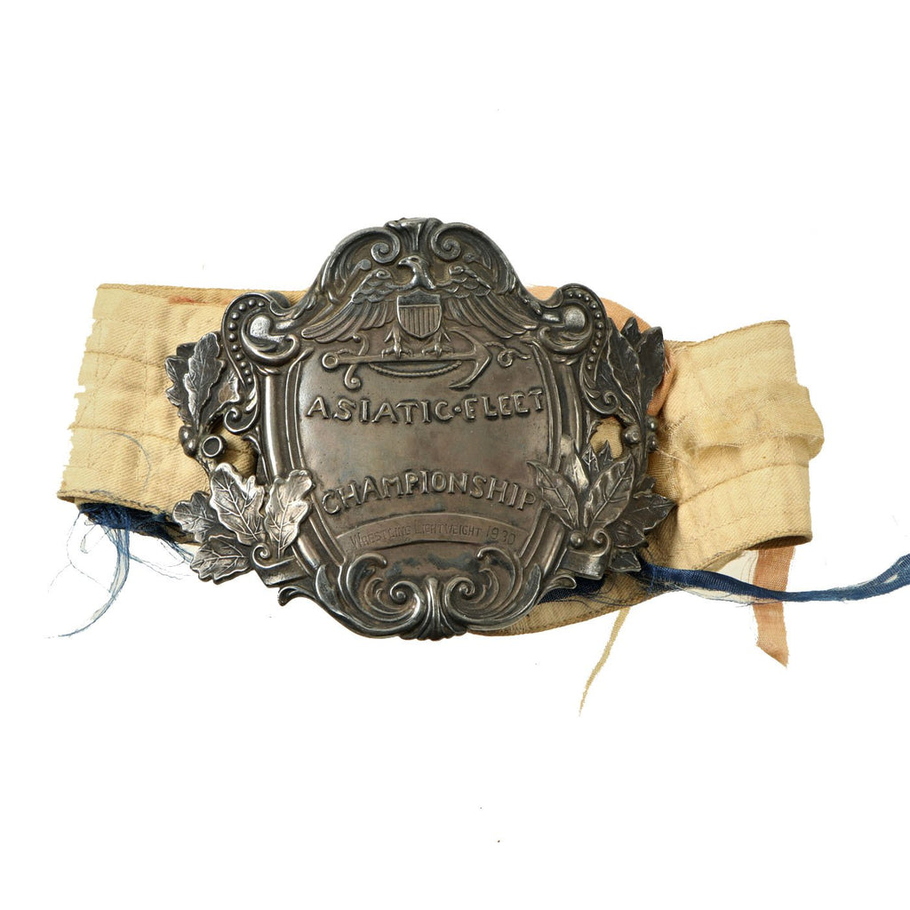 Original U.S. Pre WWII Navy 1930 Asiatic Fleet Championship Lightweight Wrestling Belt Original Items