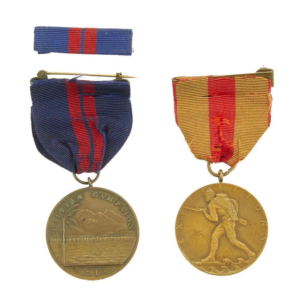 Original U.S. WWI Marine Corps Numbered Expeditionary and Haitian Campaign Medals Original Items