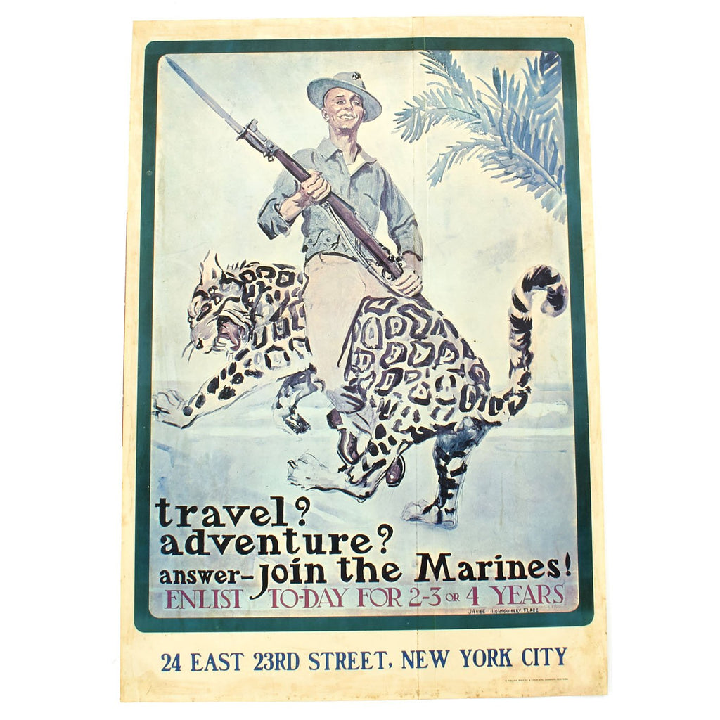 Original U.S. WWI Marines Recruitment Poster by James Montgomery Flagg -  New York City