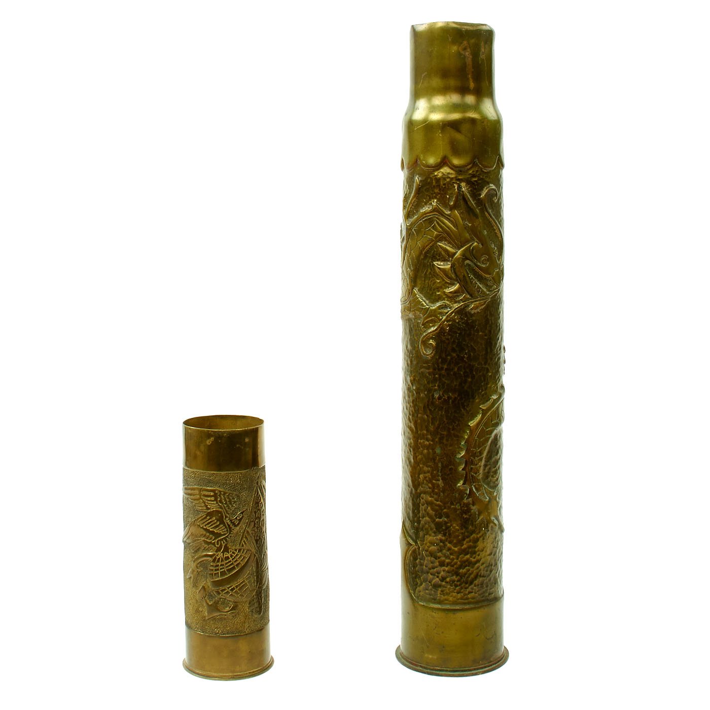 Large Old US Army Brass Shell Casings