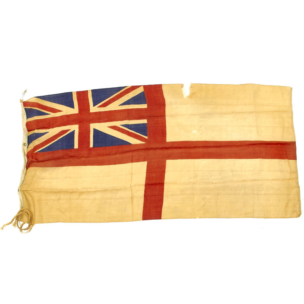 Original British WWII Royal Navy White Ensign Battle Flag - 70" x 33" Original Items