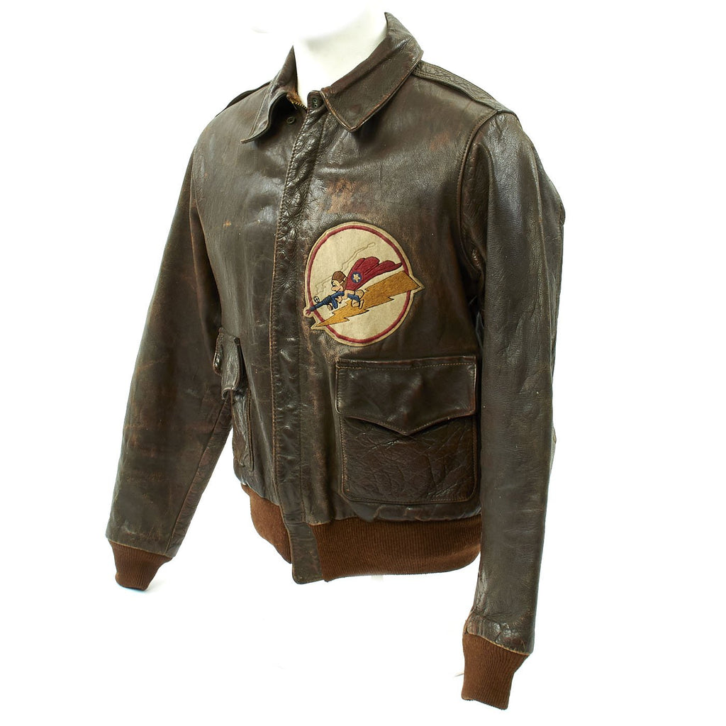 Original U.S. WWII 340th Fighter Squadron Named A-2 Flight Jacket Original Items