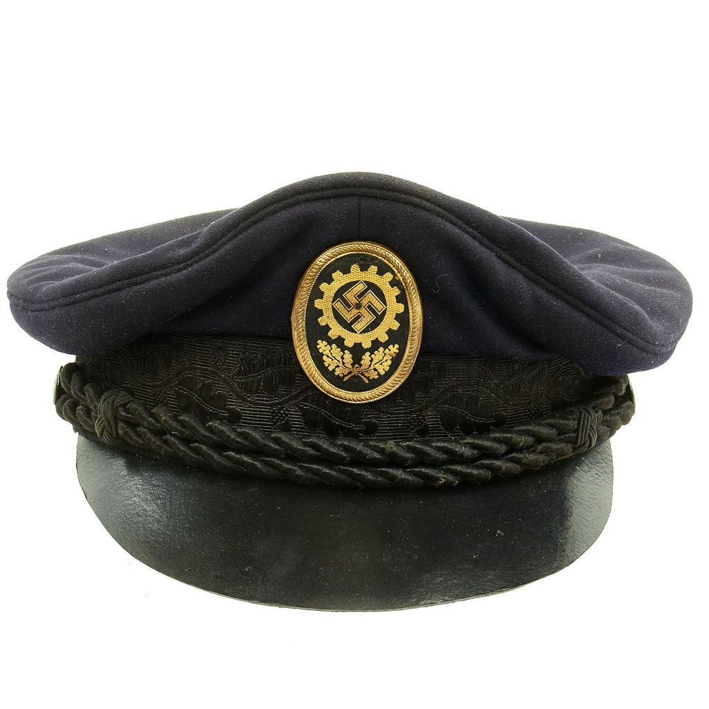 Original WWII German Labor Front DAF Visor Cap with "Festival" Chin Strap and RZM Label Original Items