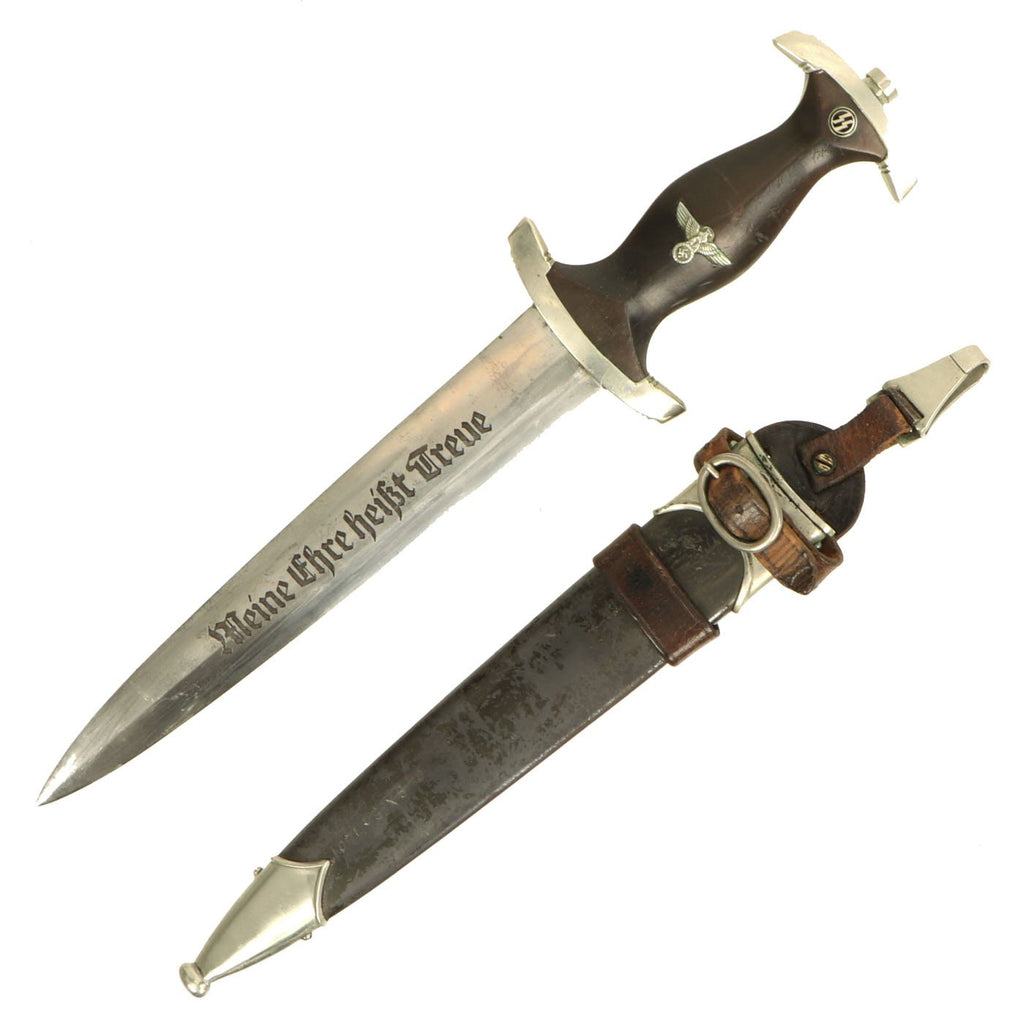 Original German WWII Numbered Model 1933 Early SS Dagger by Heinrich Böker & Co. with Vertical Hanger Original Items