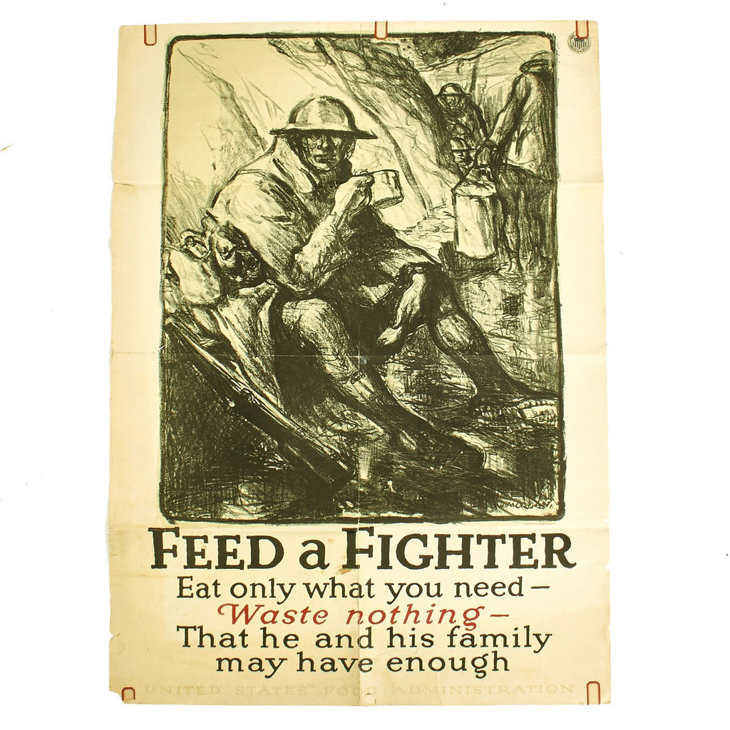 Original U.S. WWI Feed A Fighter Food Administration Poster Original Items