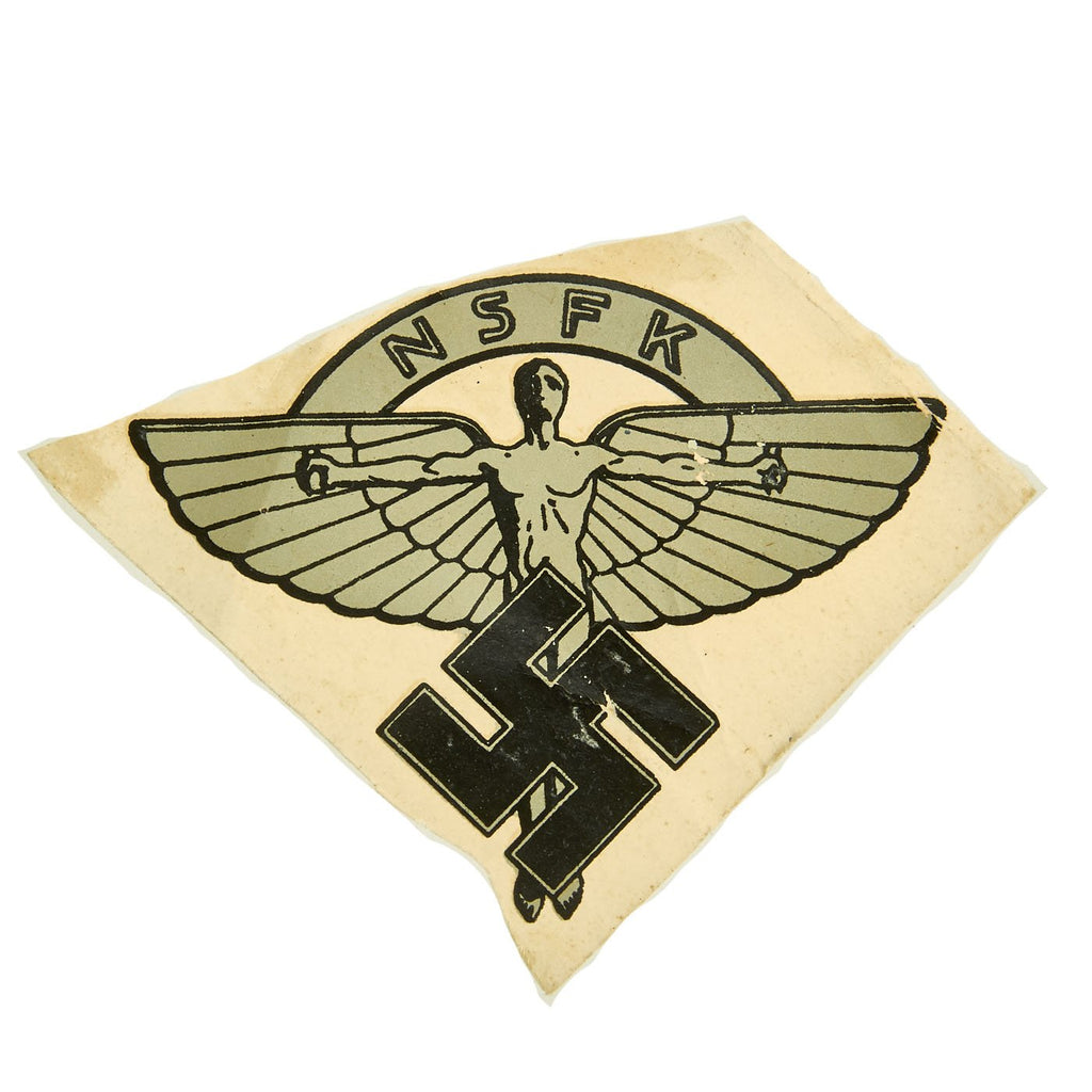 Original WWII German NSFK National Socialist Flyinc Corps Helmet Decal by Müller, Berlin Original Items