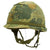 Original U.S. WWII Vietnam War M1 Personalized Paratrooper Helmet with USMC Reversible Camouflage Cover Original Items