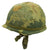 Original U.S. WWII Vietnam War M1 Personalized Paratrooper Helmet with USMC Reversible Camouflage Cover Original Items