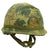 Original U.S. WWII Vietnam War M1 Personalized Paratrooper Helmet with USMC Reversible Camouflage Cover Original Items