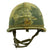 Original U.S. WWII Vietnam War M1 Personalized Paratrooper Helmet with USMC Reversible Camouflage Cover Original Items