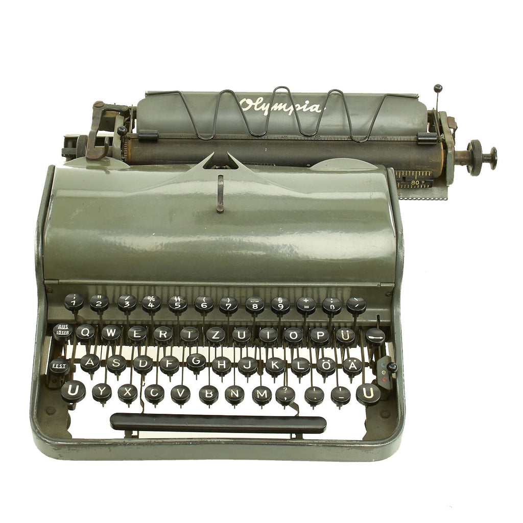 Original German WWII Rare SS Typewriter by Olympia Büromaschinenwerke AG. Original Items