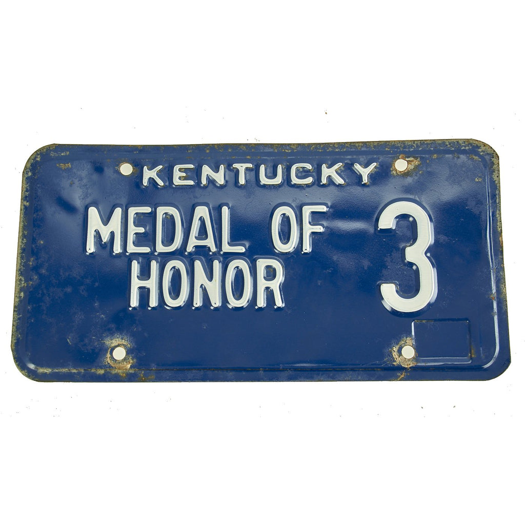 Original U.S. Medal of Honor State of Kentucky License Plate Original Items