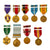 Original U.S. WWII, Korea and Vietnam Name Engraved Purple Heart Medal Grouping With Matching Ribbons - 18 Items Original Items