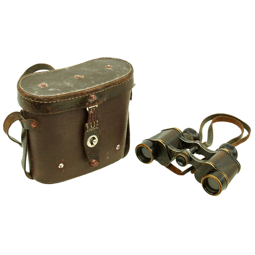 Original German Early WWII Carl Zeiss Jena 6x24 Binoculars with Case Original Items