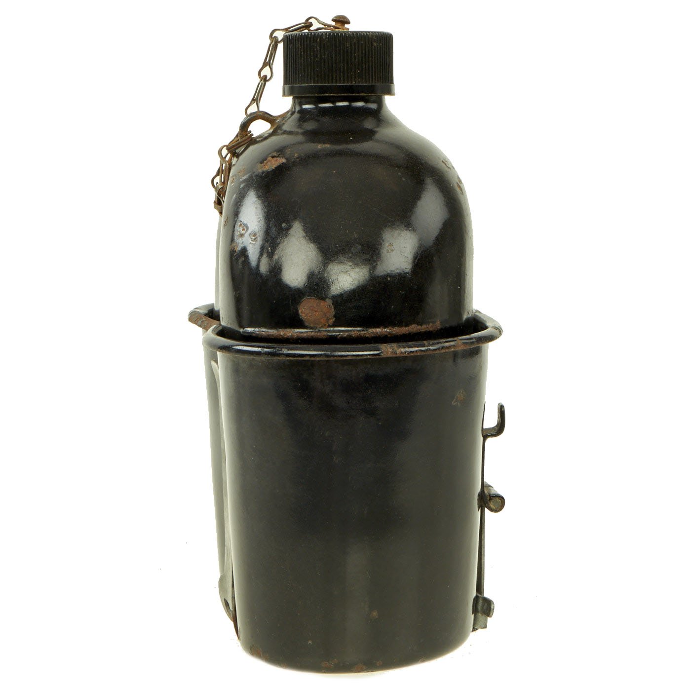 Original U.S. WWII Rare M1942 Black Porcelain Enamel Canteen and Cup - –  International Military Antiques