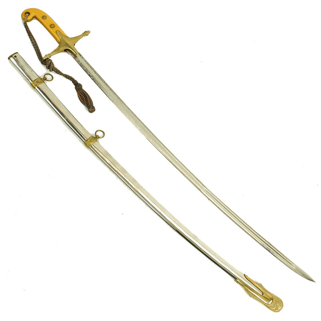 Original WWII Era U.S. Marine Corps Mameluke Sword with Scabbard named to R.N. Hall II Original Items