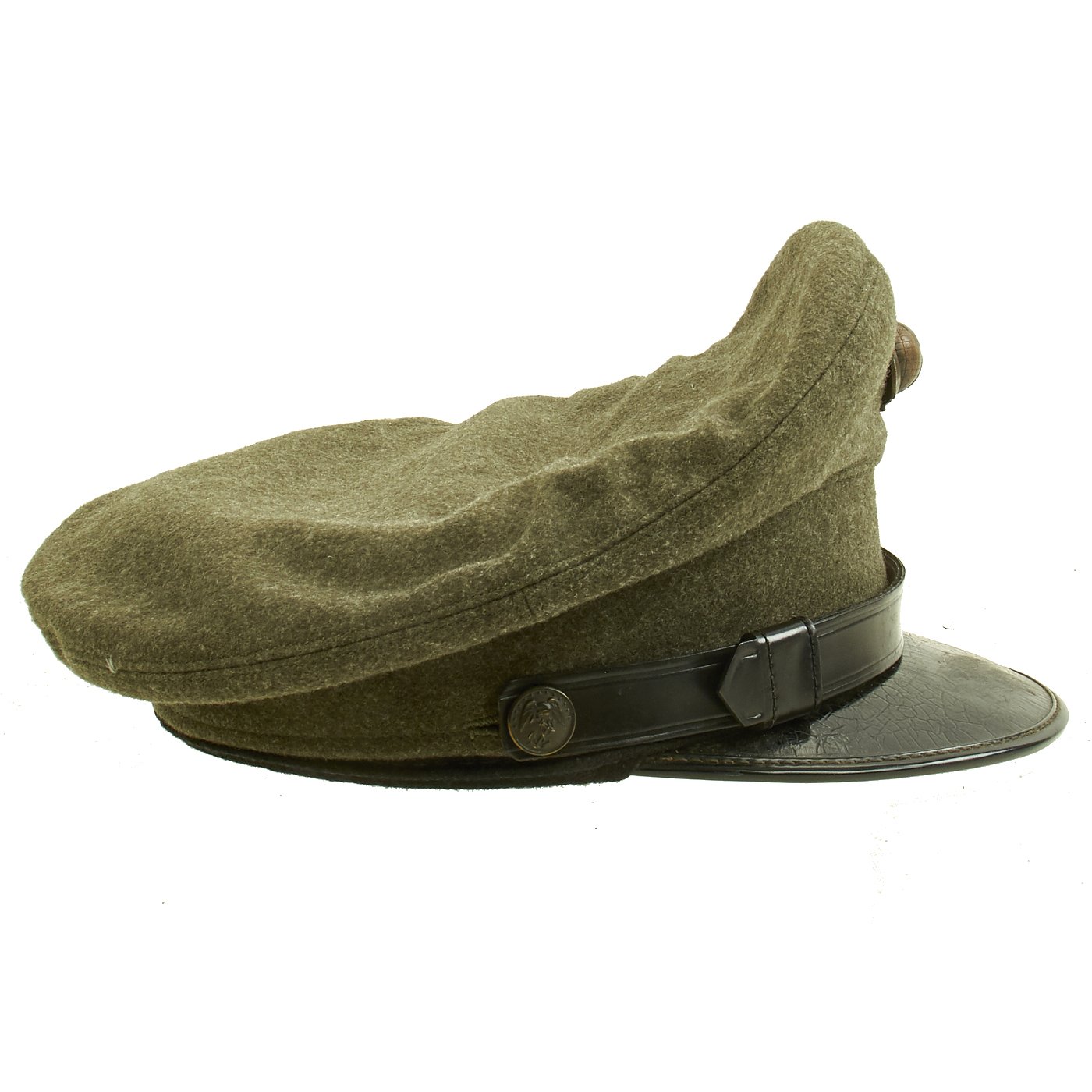 Original U.S. WWII Marine Corps OD Green Wool Visor Cap in size 7