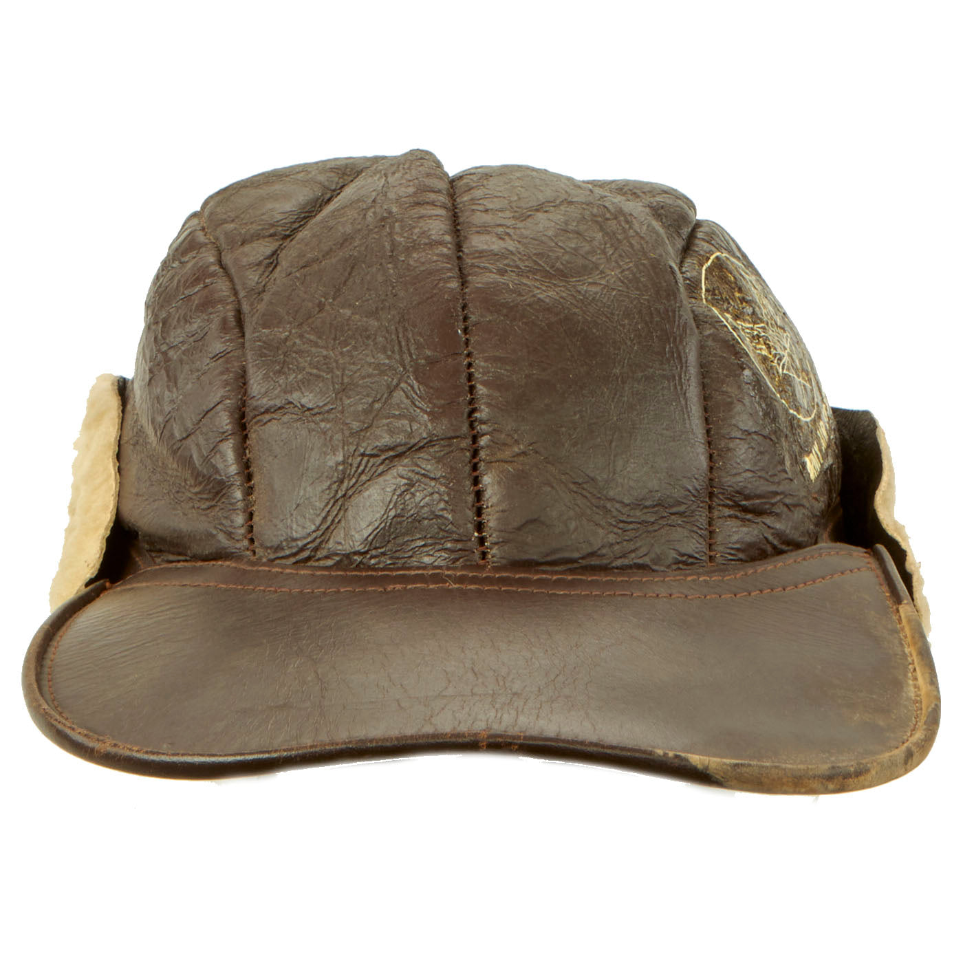 Original U.S. WWII USAAF B-2 Leather Flying Cap By Shaw-Barton Inc