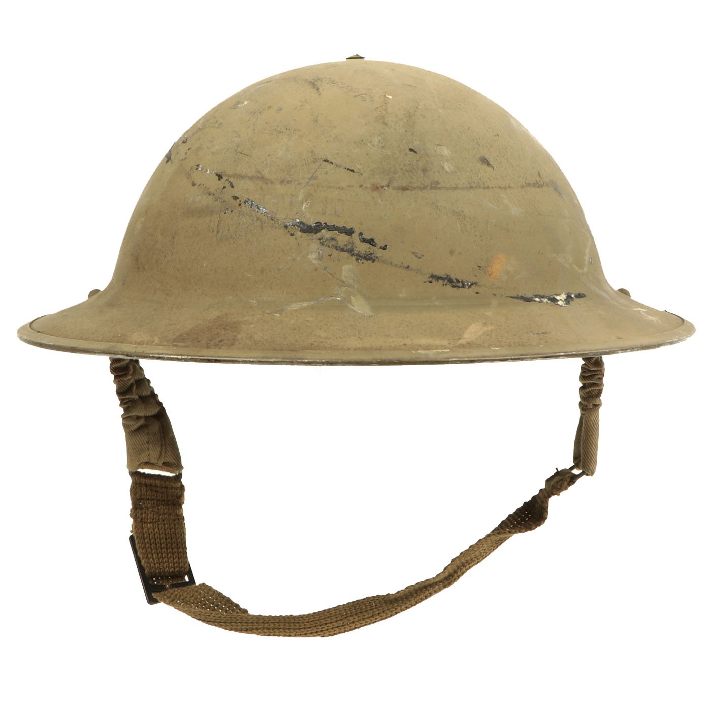 Original British WWII Desert Tan Brodie MkII Steel Helmet by