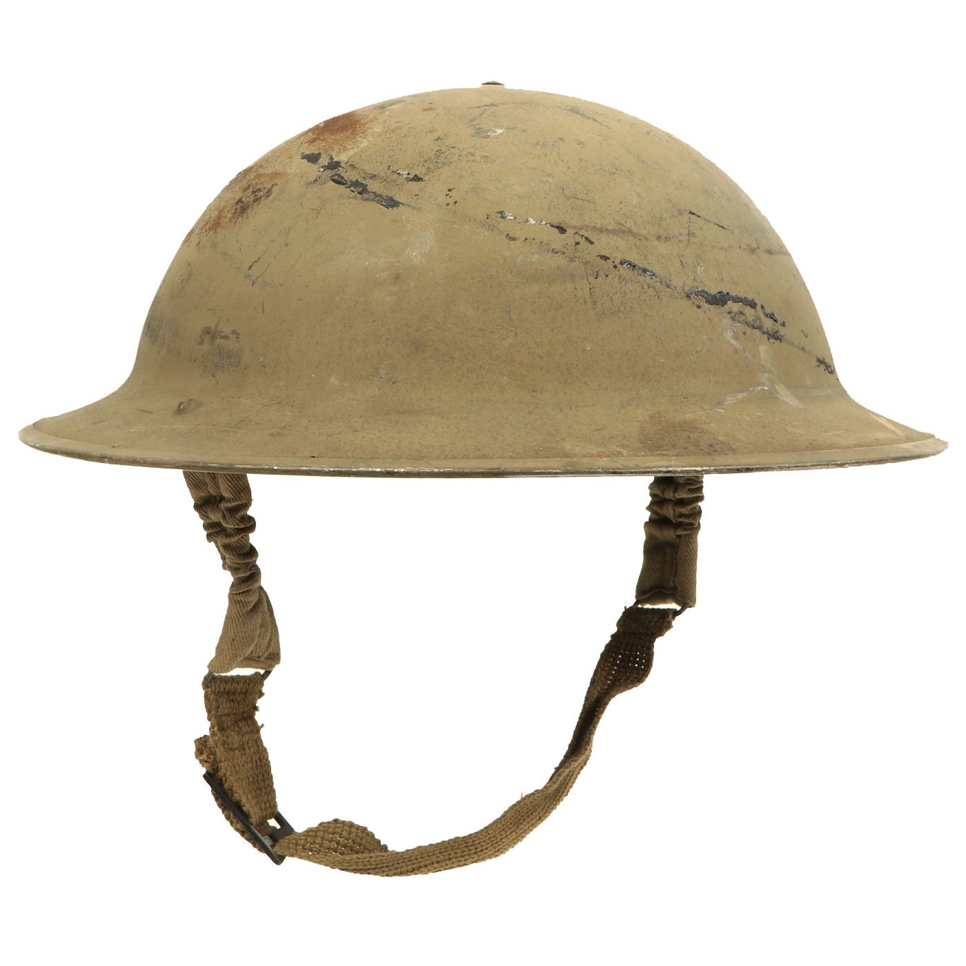 Original British WWII Desert Tan Brodie MkII Steel Helmet by