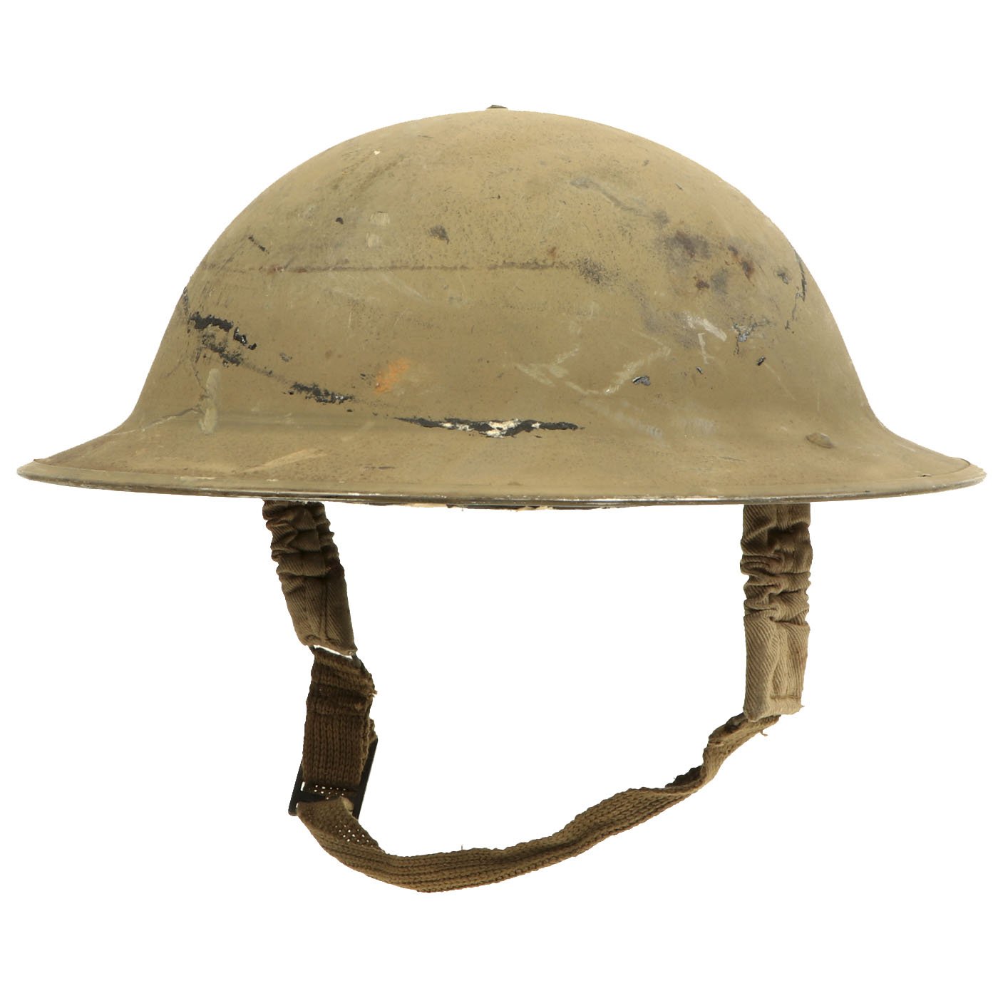 Original British WWII Desert Tan Brodie MkII Steel Helmet by