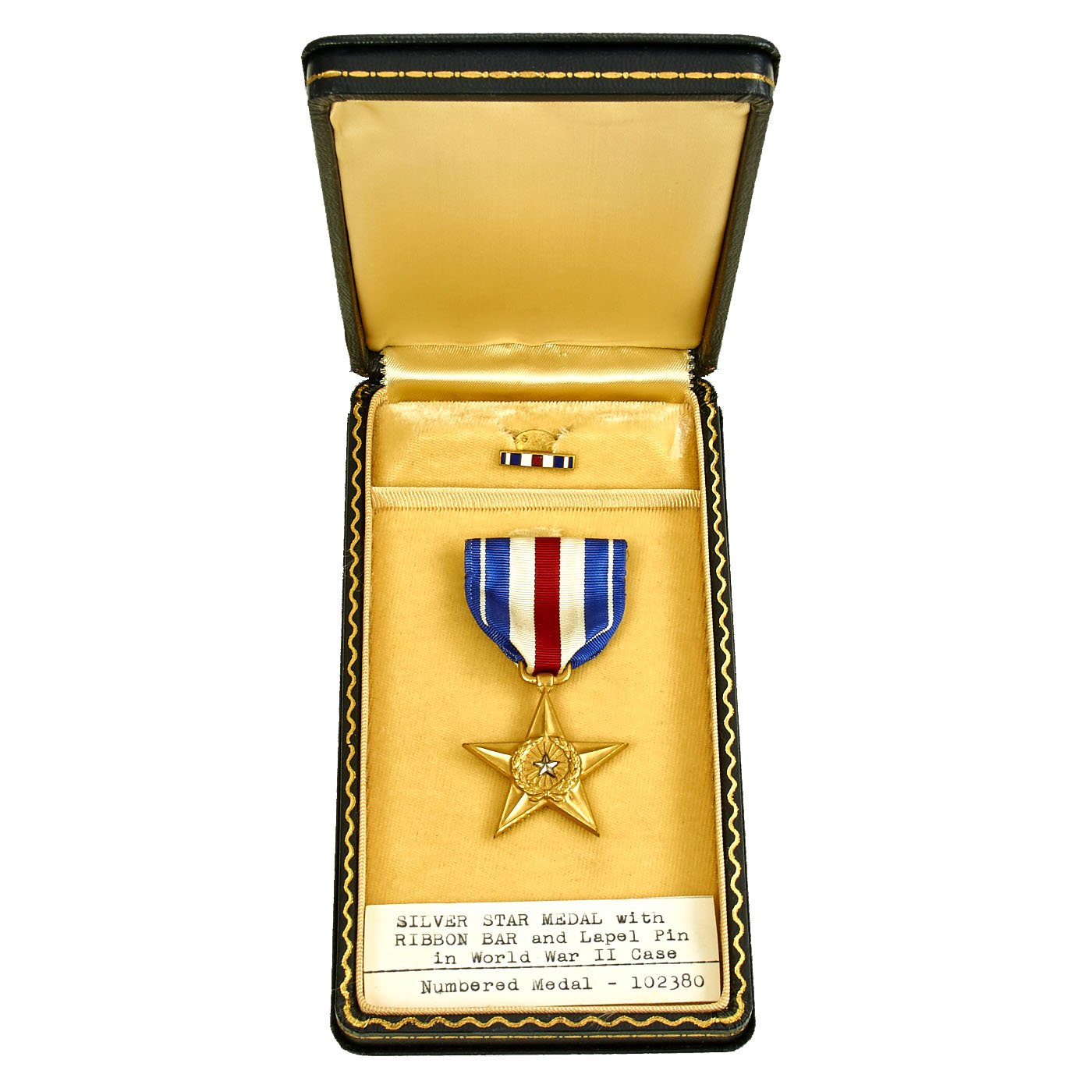 Original U.S. WWII Numbered Silver Star Medal in Case - 102380