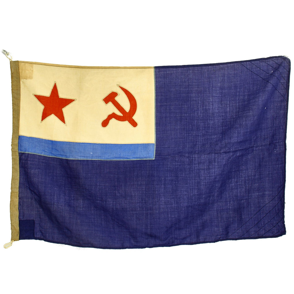 Original Cold War Soviet Flag - Ensign of Auxiliary Vessels of the Soviet Navy - 25" x 38" Original Items