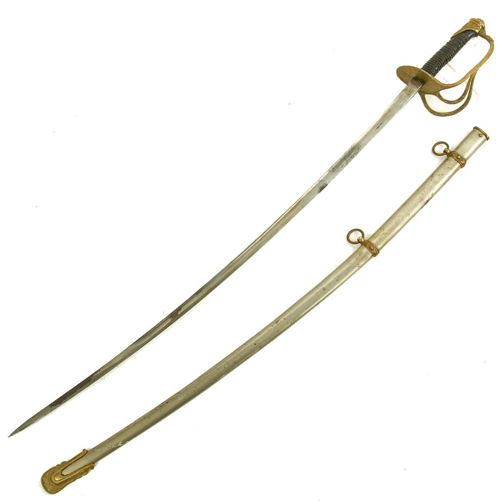 Original U.S. M-1872 Light Cavalry Saber with Nickel-Plated Scabbard by D. Abbate & F. Decaro Original Items