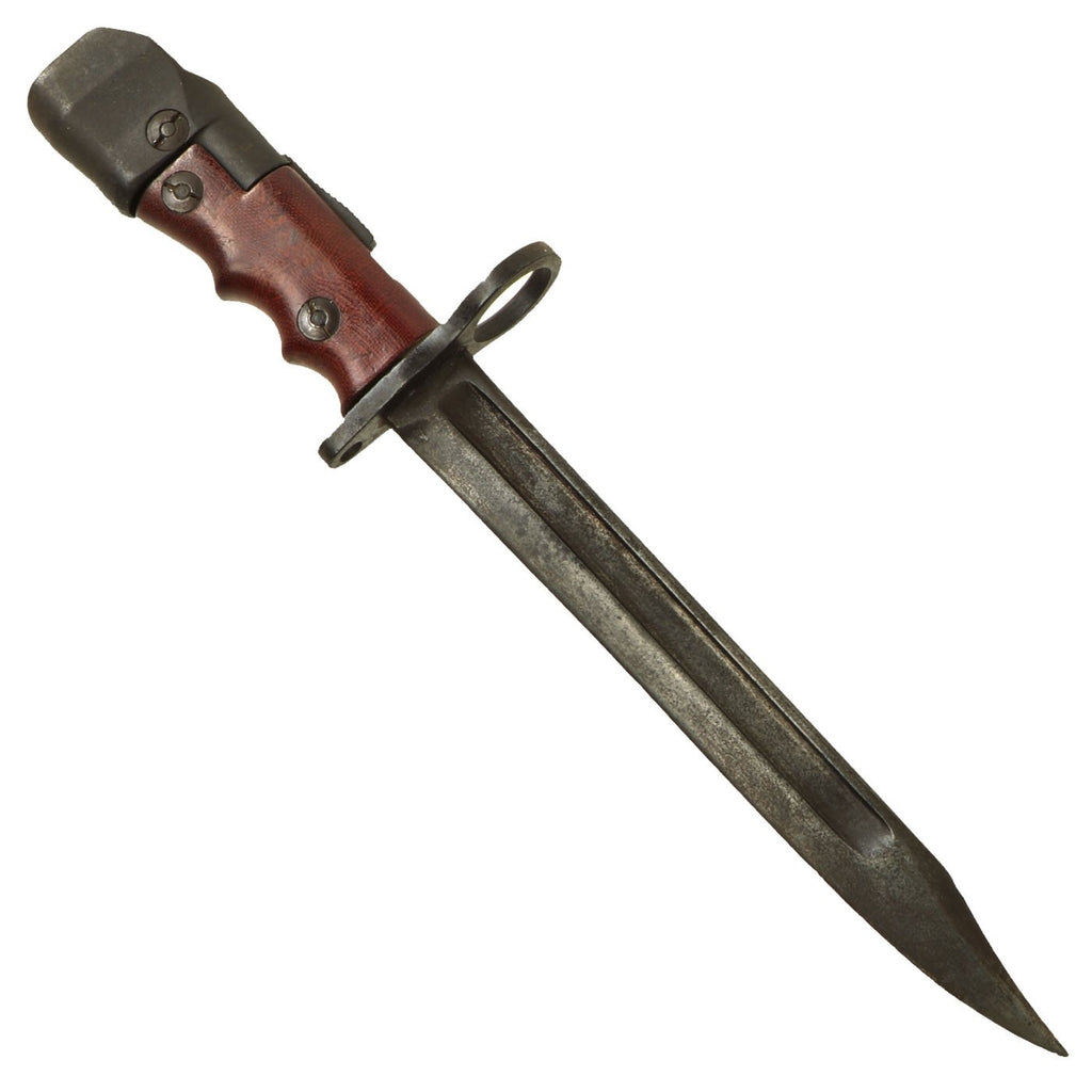 Original British No. 7 Mk. I/L Swivel Pommel Bayonet Fighting Knife by B.S.A. with Red Handle Original Items