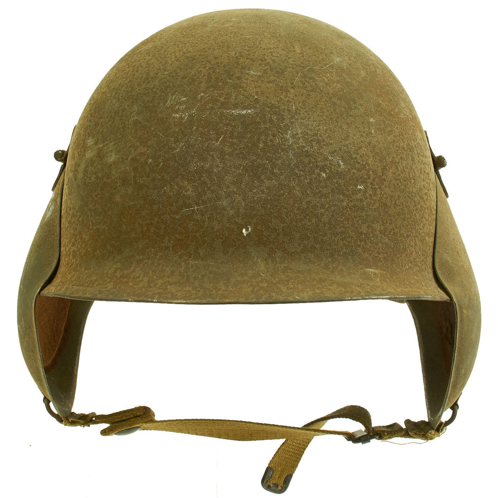 Original U.S. WWII USAAF Bomber Crew M3 Steel FLAK Helmet with Flocked Paint - Complete Original Items