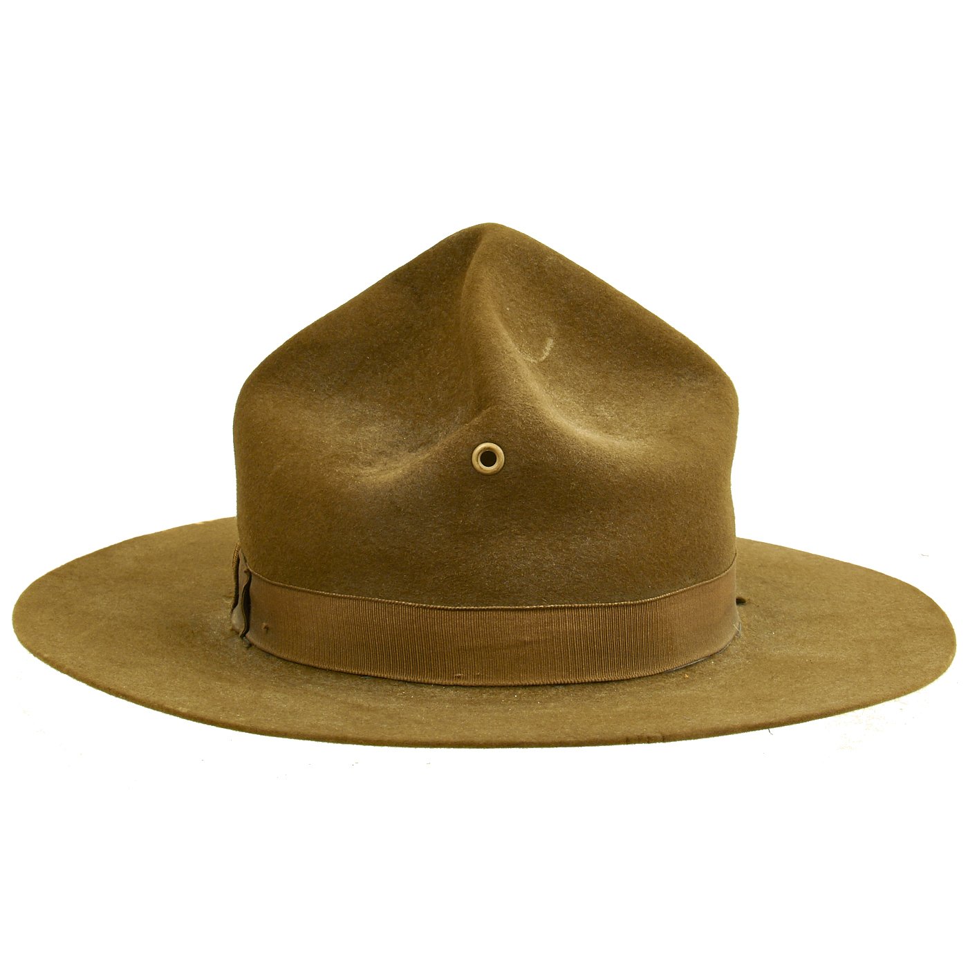 Original U.S. WWII Marine Corps OD Green Pressed Felt Campaign Hat