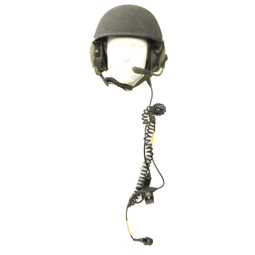 Original U.S. 1980s Issue CVC DH-132A Tanker Helmet by Gentex with Liner & Electronics size Med / Large Original Items