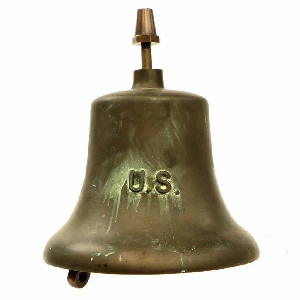 Original U.S. WWII Navy Quarterdeck Brass Bell Original Items