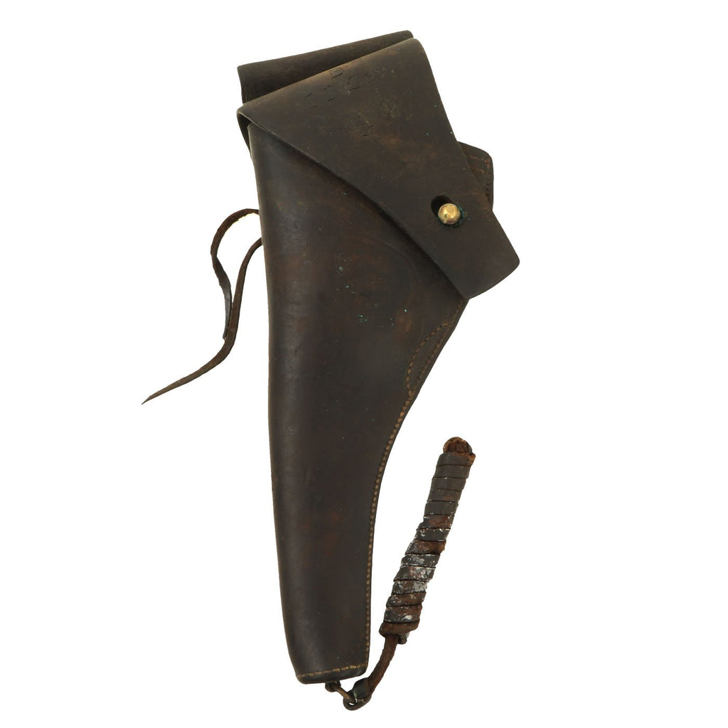 Original Pre-WWI U.S. 11th Cavalry Marked Leather Holster for S&W M1905 .38cal Revolver by R.I.A. - Dated 1904 Original Items