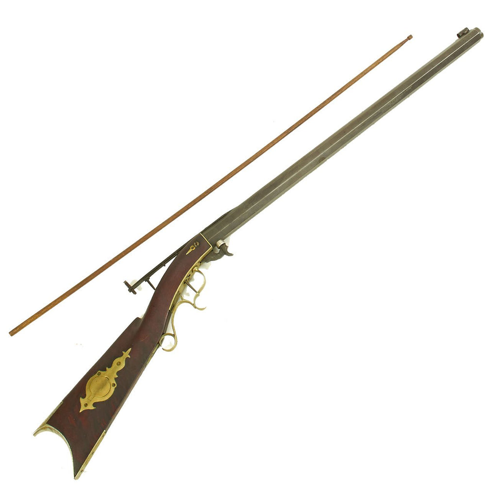 Original U.S. New England Underhammer Percussion Target Rifle with Named Ramrod circa 1850 Original Items