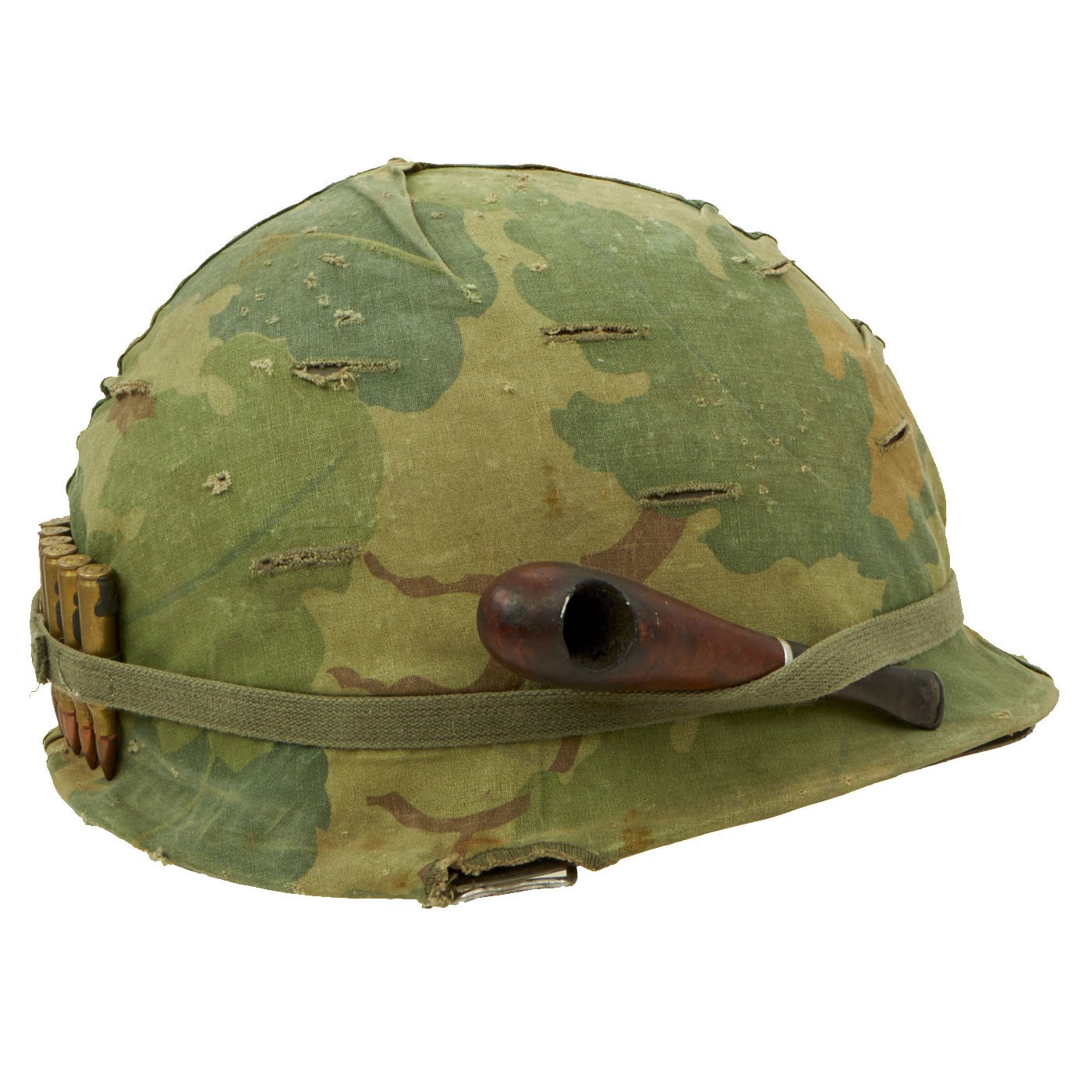 Original U.S. Vietnam M1 Helmet with USMC Camouflage Cover