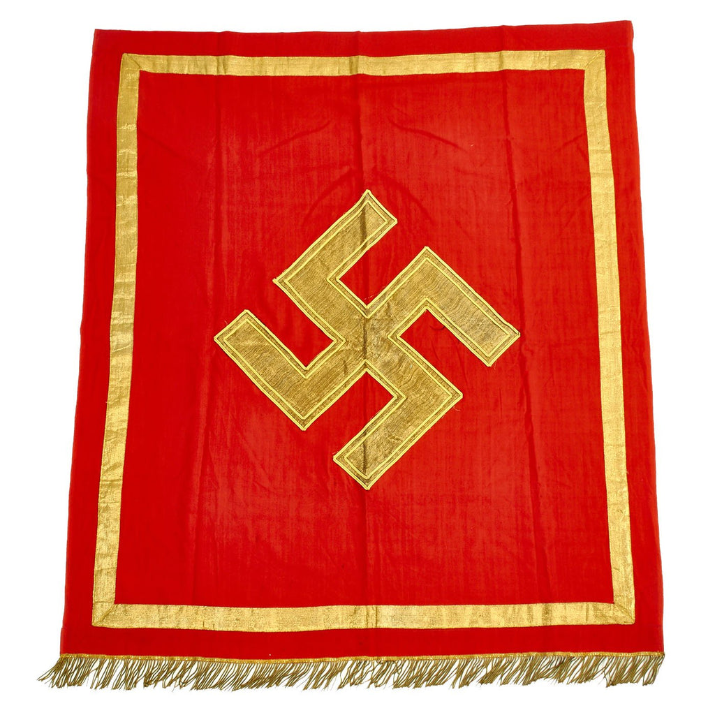 Original German WWII NSDAP State Day Fringed Podium Banner with Luxembourg Markings dated 1942 Original Items