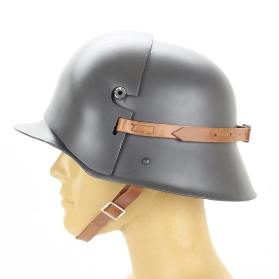 German WWI M16 Stahlhelm Steel Combat Helmet with Stirnpanzer Steel Sniper Brow Plate New Made Items