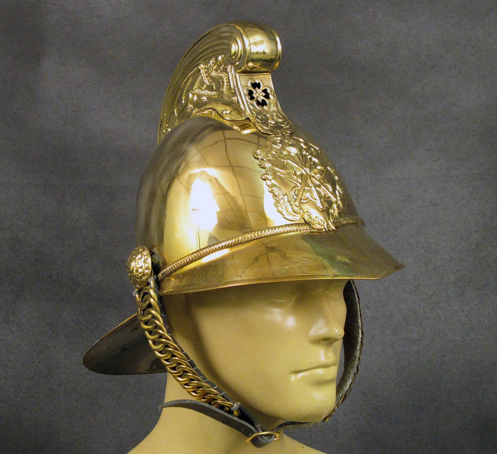 British Brass Merryweather Parade Fire Helmet Original Items