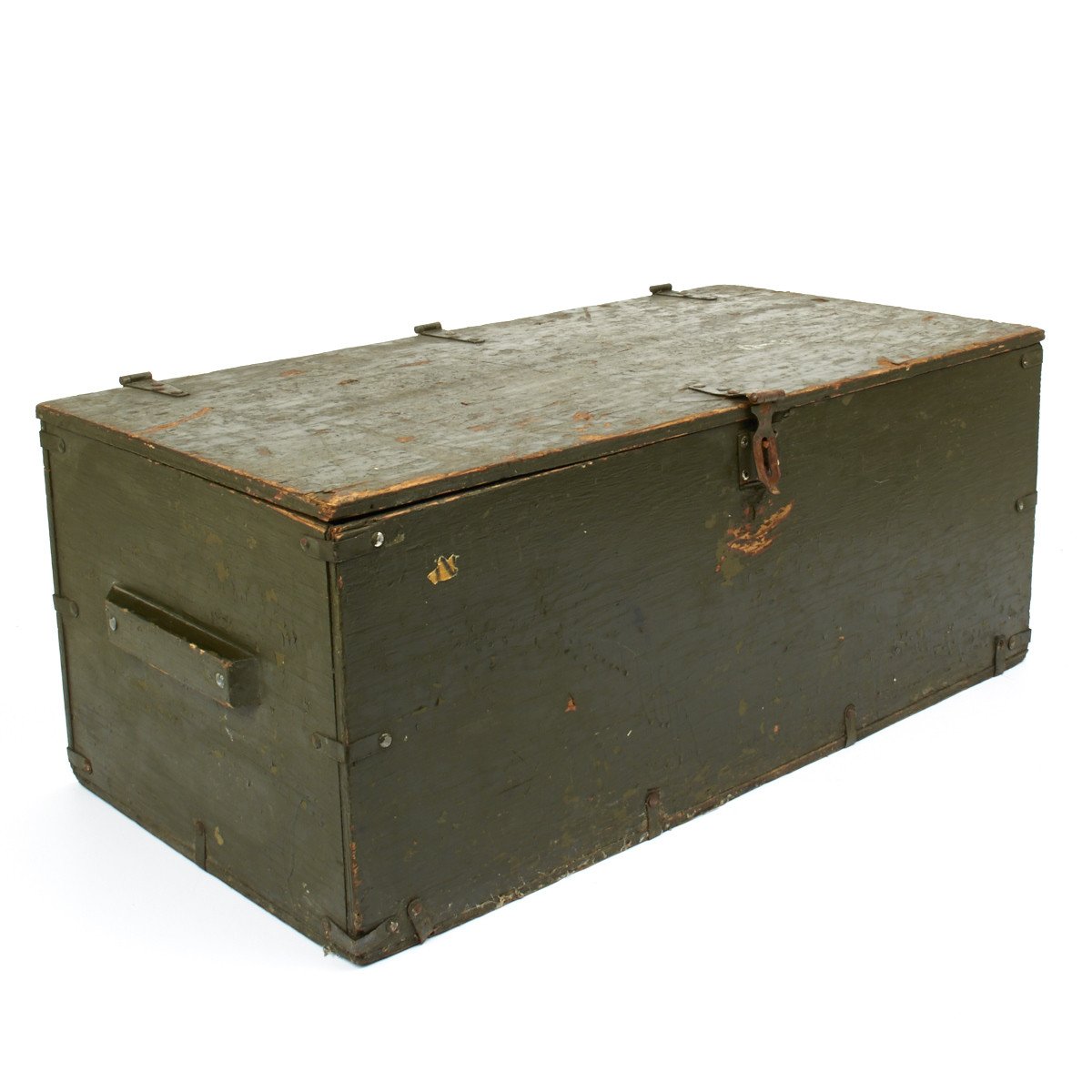 Authentic Vintage 1950's Large Wooden US Army Military Foot Locker Chest  Trunk
