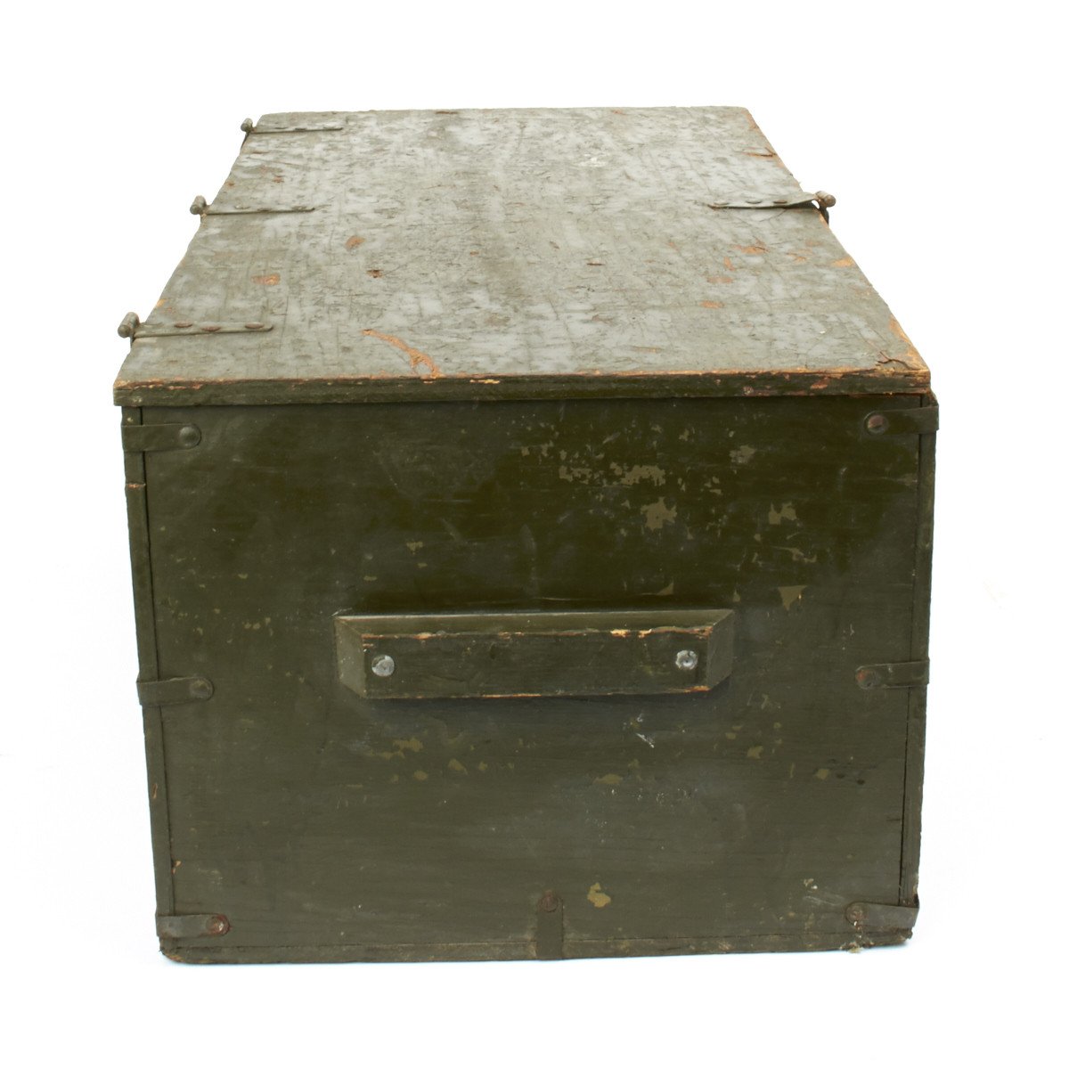 Vintage CCC Camp 2709 Wooden Foot Locker Trunk 1935-1941 *Rare* Damaged  Side*
