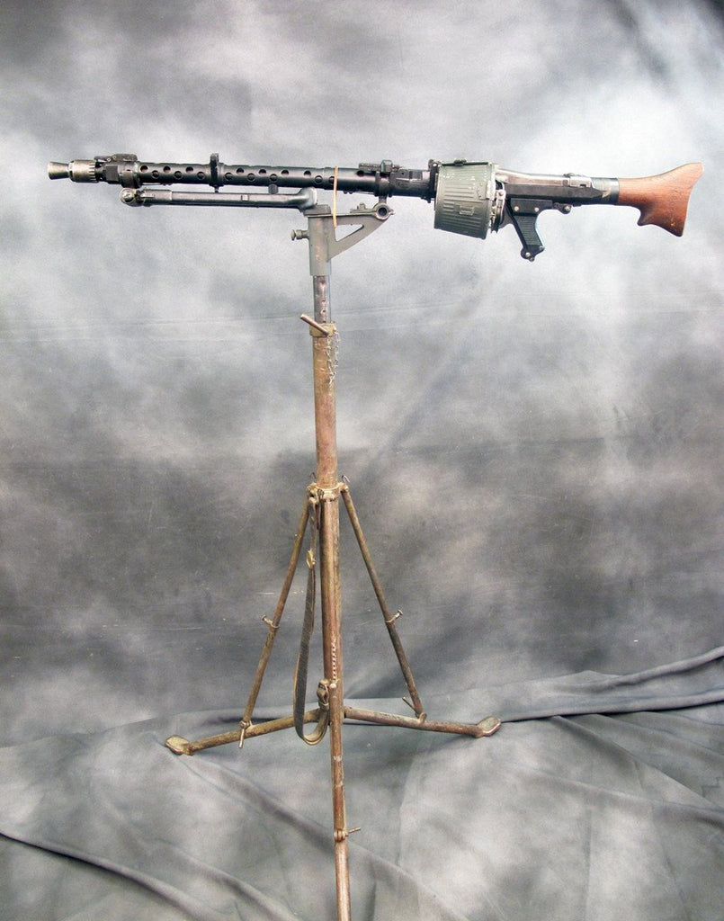 Original WWII German MG 34 Display Machine Gun - dot 1943 with Anti-Aircraft Mount Original Items